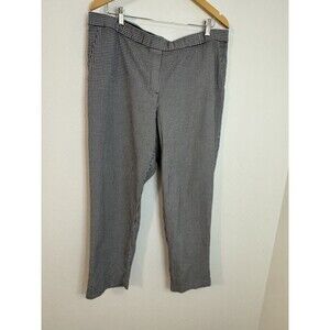 J JILL Womens Pants 18 Preppy Skinny Stretch  Gingham Black White Fall Pull On